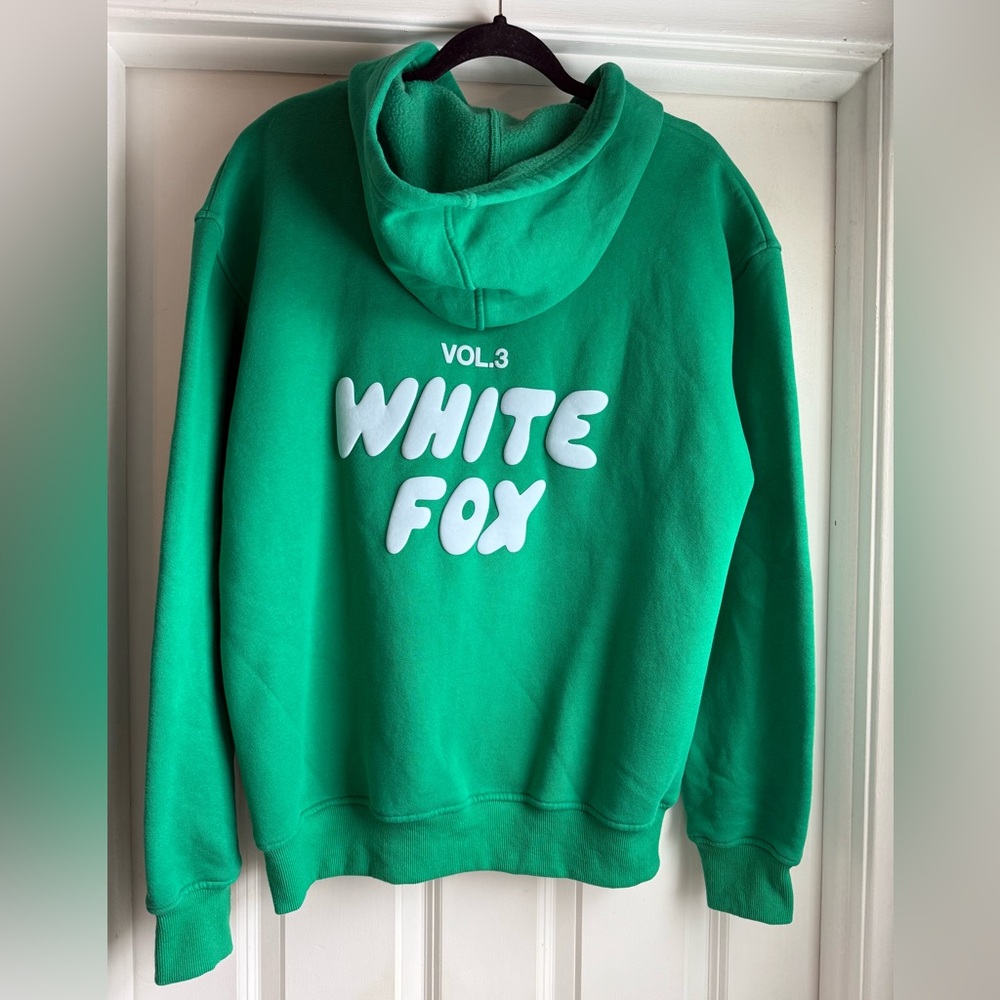 White Fox Green Hoodie